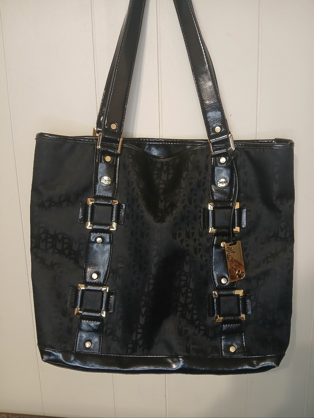 Marc Fisher Black Women's Tote Bag with Gold Accents